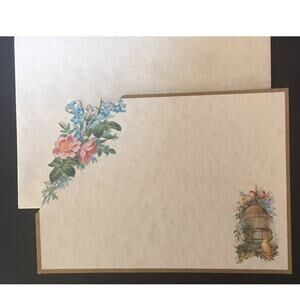 Pillar Box Note Cards and Envelopes 8 of each per box floral birdcage vintage